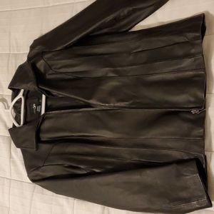 Womens black leather jacket